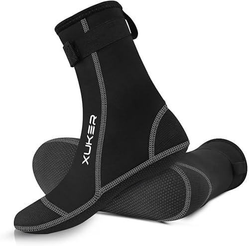 Miniatura 24 de XUKER Calcetines de agua de neopreno de 0.118 in, calcetines de voleibol de playa a prueba de arena, calcetines de buceo para deportes acuáticos al