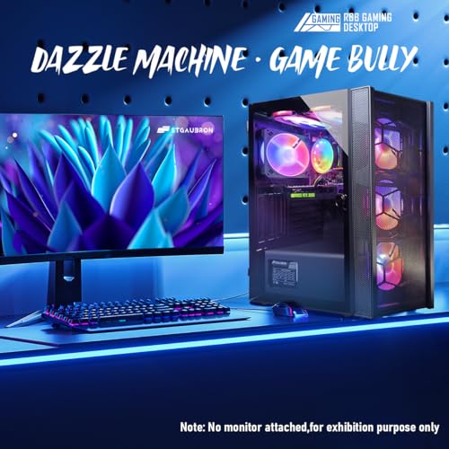 Image of STGAubron Gaming PC Computer Desktop, GeForce RTX 3060 12G, Intel Core i7 up to 3.9G, 32GB RAM, 1TB SSD, WiFi, BT 5.0, RGB Fan x6, Windows 11 Home