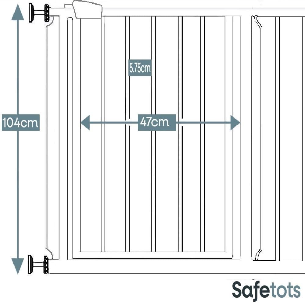 Bettacare Extra Hohes Sicherheitsgitter für Kinder und Hunde, 87.9cm - 95.5cm, Mattschwarz, Extra Hohes Babygitter von 104cm Höhe, Druckmontage-Sicherheitsgitter für Treppen