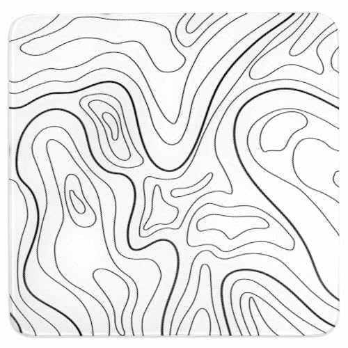 DAWNTREES Topographic Glass Mousepad Tempered Gaming Mouse Mat Ultra-Smooth Micro-Etched Surface Dirt and Scratch-Resistant Quiet Mouse Movements