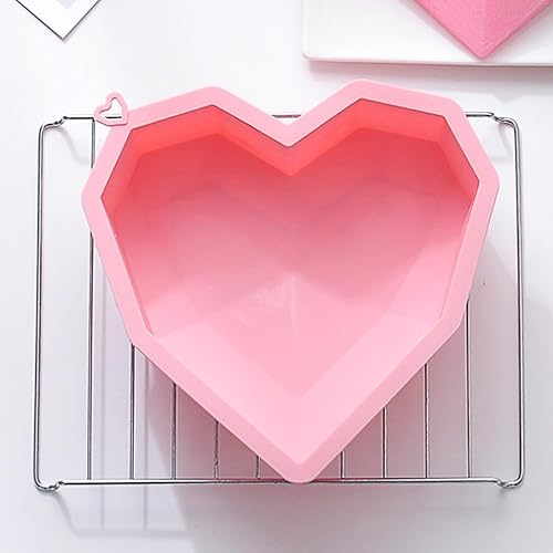 Miniatura 5 de Moldes de silicona de 8 pulgadas con corazones de mousse, antiadherentes, moldes para hornear para cumpleaños, chocolate, brownie, pastel de parejas