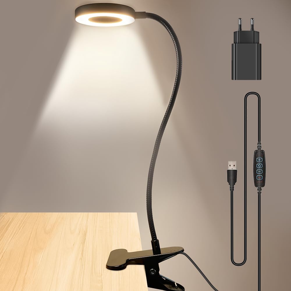 Porte Lampe De Table Lampe De Bureau à Pince Rotation De 360 Degrés Support Douille Ampoule E27