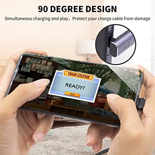 Maxhood USB C 90 Degree Adapter for USB 4 Cable Adapter, USB C Adapter with 8K Video Display, 2pack Type C Extender 40Gbps 100W PD Compatible with Thunderbolt 4/3, USB4, HUB, Mobile Phone,Tablet