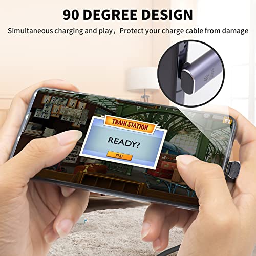 Maxhood USB C 90 Degree Adapter 100W, 2-Pack Up Down Angle USB C Adapter, 8K Video Display - Image 4
