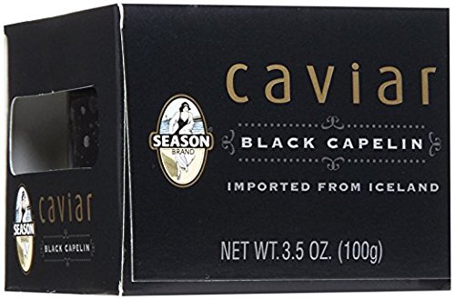 Season Black Capelin Caviar From Iceland, 3.5 oz(pack of 2)