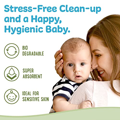 Peekapoo - Disposable Cotton Wash Cloths (50 Pack), Biodegradable, Soft, Thick, Baby Burp Cloths, Unscented, Hypoallergenic Burping Cloth, Sensitive Skin