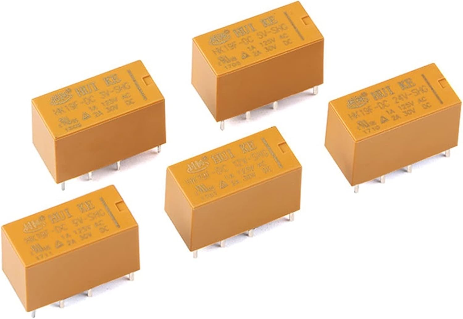 10Pcs DC 3V 5V 9V 12V 8 Foot 2A 2 Open Closed Relay Communication Signal Electromagnetic HK19F-DC12V-SHG