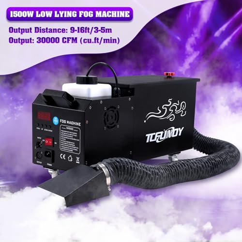 Máquina de humo bajo con tubo, 1500W, control inalámbrico y DMX 512 miniatura 2