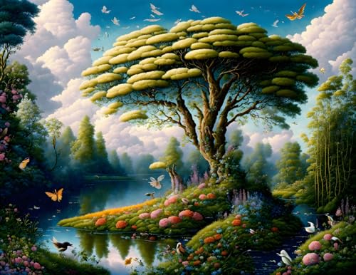 Toile murale paysage fleurs décoration salon chambre sans cadre 58x90
