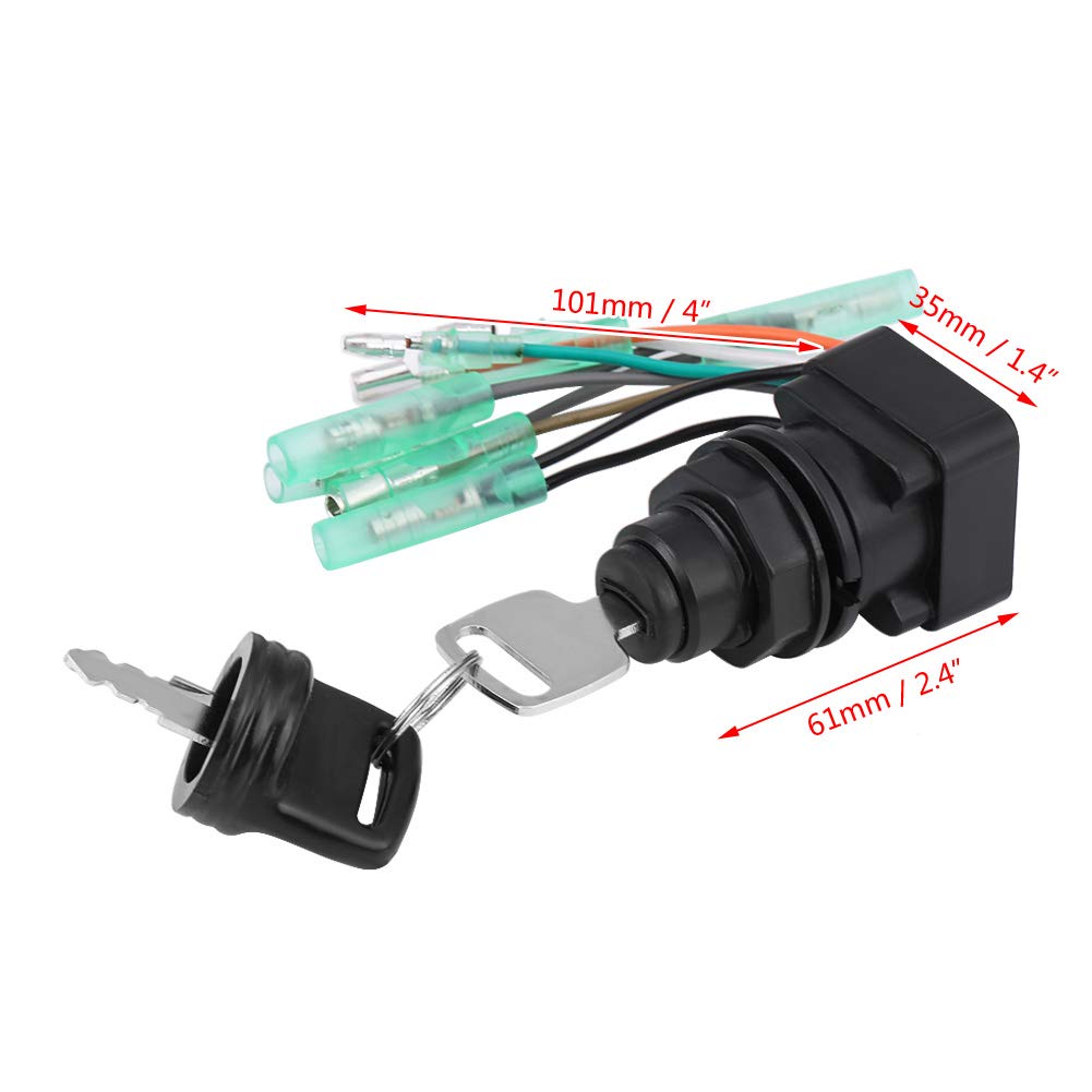 SJLERST Ensemble de commutateur de clé d'allumage de moteur pour botier de commande hors-bord Suzuki 37110-99E00 37110-92E01