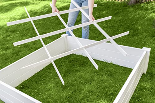 Vita Vt17104 48In X 7.5In Gro Grid Garden Bed, 7.38" H, White #TOP5