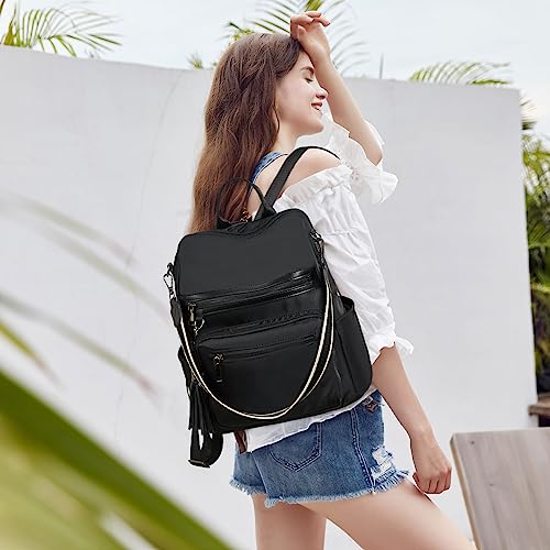 Image of Telena Womens Backpack Purse Vegan Leather Large Travel College Shoulder Bag with Tassel