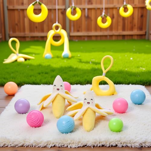 Set de 2 mordedores con sonido en forma de plátano para cachorros miniatura 6