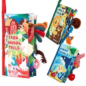 hahaland Baby Books 0-6 Months,Infant Tummy Time Toy High Contrast Sensory Baby Toys 6 to 12 Months Touch Feel Book Gift Christmas Stocking Stuffers for Boy Girl 0-3 Months Book Early Learning Toy