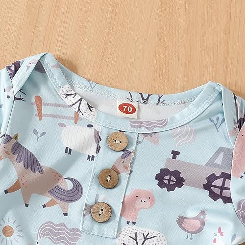 Image of AMAWMW Newborn Baby Boys Girls Cartoon Sleeper Gown Long Sleeve Mountain Nightgown Hat Outfits