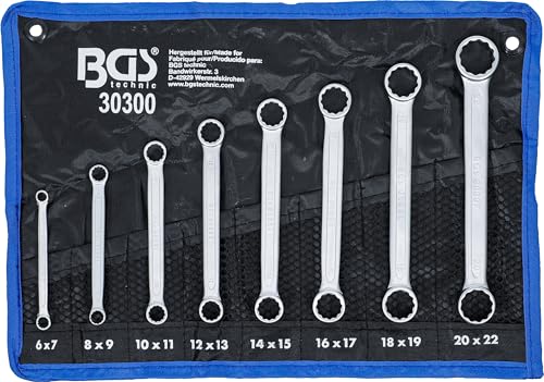 BGS 30300 | Jeu de clés à œil doubles | extra plates | 6-22 mm | 8 pièces