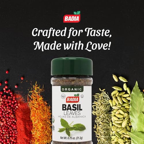 Image of Badia Organic Basil Leaves, 0.75 oz - Basil for Cooking, Seasoning & Sauces