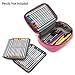 BTSKY®High Capacity Zipper Pens Pencil Case- Multi-Functional Stationery Pencil Pouch 72 Slots Colored Pencil Case Portable Pencil Bags With 2 Removable Sleeves(Pink)