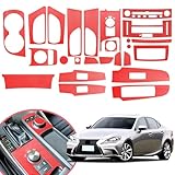 YAMUDA Compatible with 25 PCS Decorative Interior Protection Carbon Fiber Sticker for Lexus is 2013-2019 (Red)