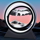 Ulikey Sandbilder Zum Drehen, 3D Dynamische Sandbild, Bewegende Sandkunst mit Led Licht, Fließende Sandkunst für Kinder, Bewegliches Sandkunstbild Landschaft für Desktop