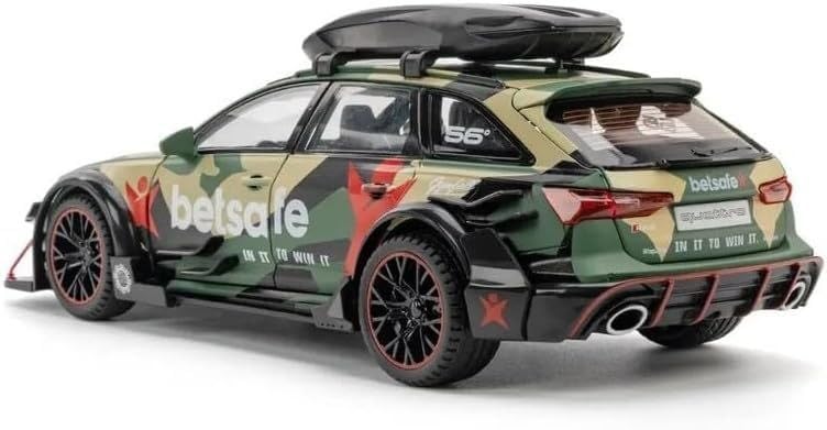 Image of Scale Exclusive Alloy Metal Pull Back | Die-cast Car Model with Sound Light Mini Auto Toy for Kids Metal Model Toy Car with Sound and Light (1:24 Scale adi RS6 Modified-Green)