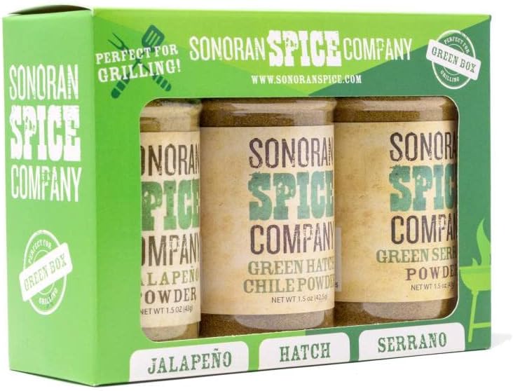 Serrano, Hatch Green Chile, Jalapeno Powder Gift Set 1.5 Oz