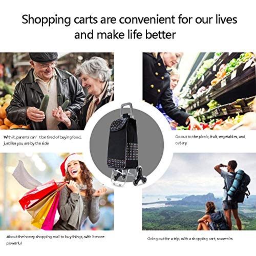 JINKEBIN Trolley. Warenkorb Kleine Handwagen Handgepäck Warenkorb Trolley Haushalts Trolley Trailer Faltbarer Kristall… – Bild 7