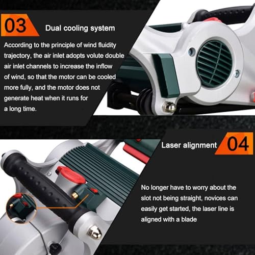 Machine de découpe murale 4800 W 9000 tr/min avec interrupteur autobloquant pour couper le bois, le granit, le carrelage et les barres d'acier