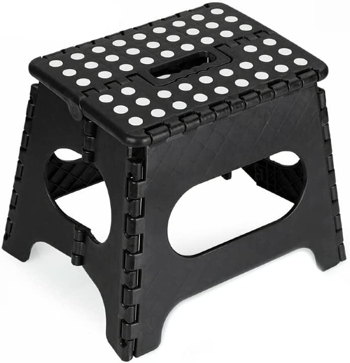 Super Strong Folding Step Stool 11" Sturdy Enough to Hold 330 Lb / 150 Kg Lightweight Foldable Step Stool For Adults & Kids Opens With One Flip Great For Kitchen Bathroom & Bedroom (Blue)