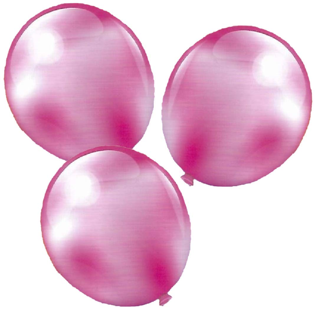 Magic-Glo Super Bright Extra Large Light-Up LED Balloons - 30cm Pack of 3 - Colour Choice (Pink)
