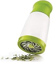 Drhob Herb Mill Chopper Cutter with Stainless Steel Blades - Manual Spice Grinder for Fresh Herbs, White & Green