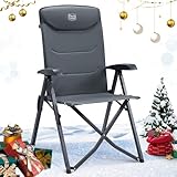 TIMBER RIDGE Campingstuhl Faltbar Hohe Lehne mit 4 Positionen verstellbar bis 150kg Klappstuhl Camping Gepolstert Gartenstuhl Angelstuhl mit Tasche für Garten Balkon Wohnmobil
