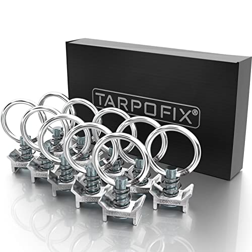 Tarpofix® Airlineschiene Fitting Ring (10 Stück) | Airline Fitting Zurröse mit 900 daN (900kg) Tragfähigkeit | Einfachendbeschlag für Zurrschienen | Flugösen zur Ladungssicherung in Anhänger & PKW