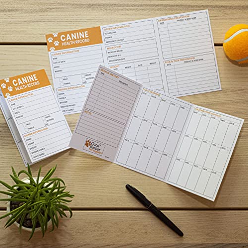 Good|Harbor® Pet Supplies | (50 Pack) Premium Canine Health Record 6x4 Inch Booklets | Dog Vaccines Large Records - Puppy Shot Vaccination Brochure - Thumbnail 2