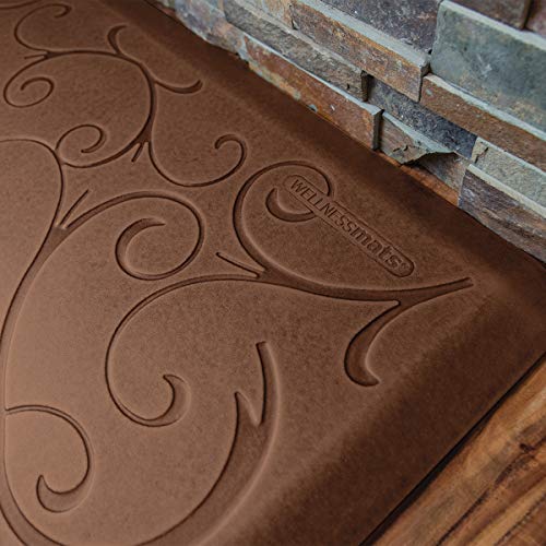 Wellnessmats Bella 3/4" Polyurethane Anti Fatigue Floor Mat - Cushioned Comfort & Support For Home, Kitchen, Garage, Office Standing Desk - Non-Slip, Non-Toxic, Durable - 72" X 24" - Antique Light #TOP2
