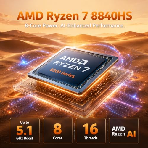 Image of Lenovo 15 Inch Touchscreen Laptop AMD Ryzen 7 8840HS 24GB DDR5 5600MHz 1TB