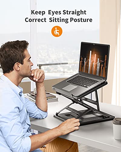 Huanuo Adjustable Laptop Stand For Desk, Adjustable Height Laptop Riser - Easy To Sit Or Stand With 9 Adjustable Angles, Portable Computer Stand Fits 15.6 Inch Laptop & Notebook #TOP1
