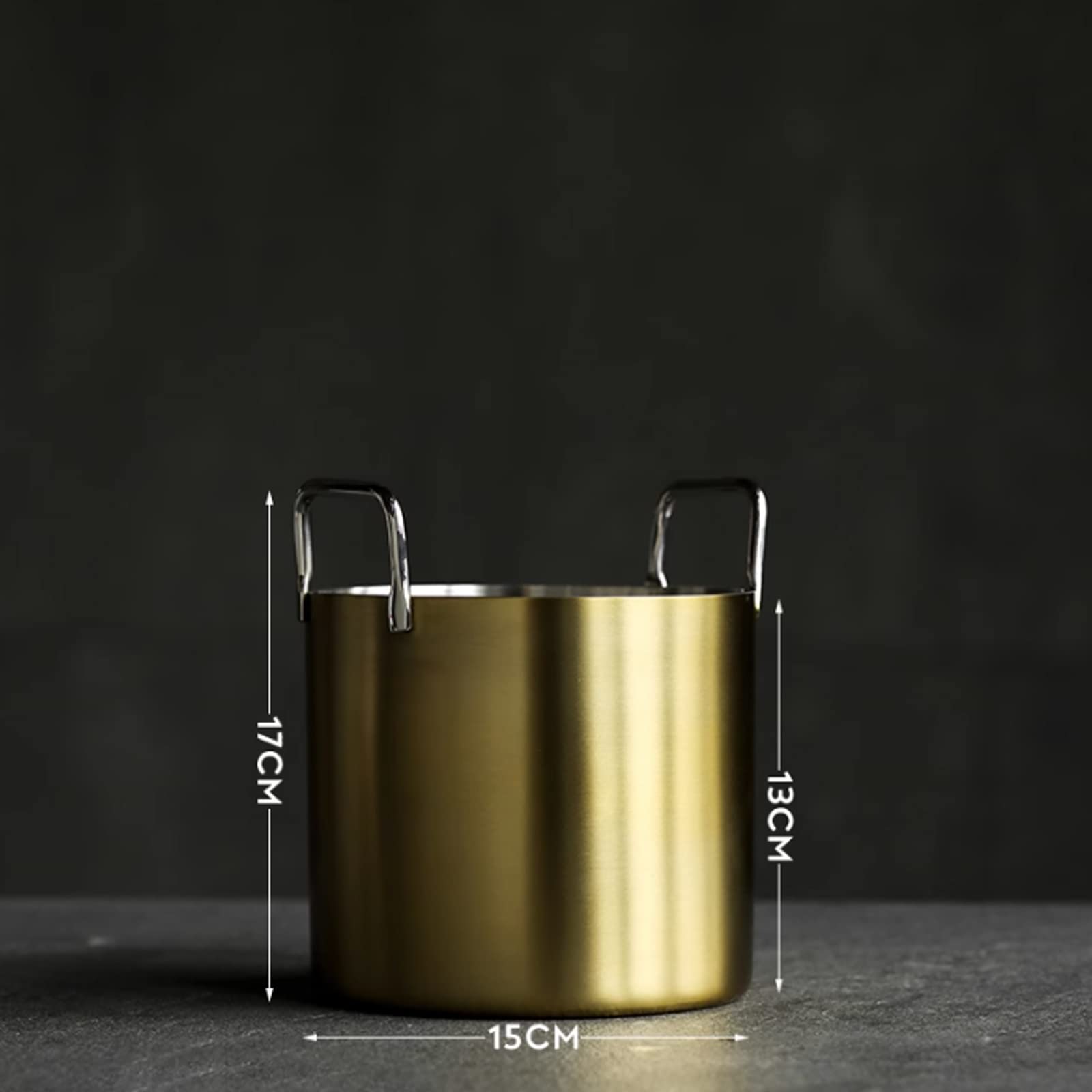 Cubo de Hielo Cubo de Hielo Acero Inoxidable Dorado Mate Cepillado con asa Transporte cómoda Aislado Ideal for Bar en casa, Cerveza fría y champán