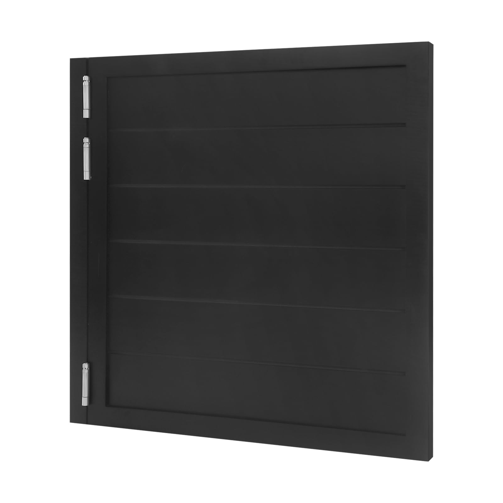 Porte battante simple 90x90 cm noir, épaisseur 3,5 cm en bois de pin, ouverture bidirectionnelle et fermeture automatique, avec cordon, installation facile pour maison, cuisine et débarras
