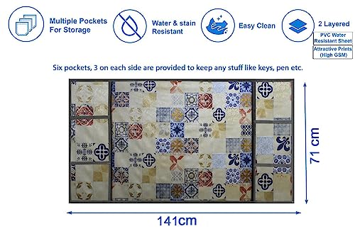 Image of Stylista Refridgerator top Cover Suitable for Samsung RS76CG8003S9HL, 653 Liter Fridge, Dimension (WXD) 71x141 CM, Mosaic Pattern Yellow