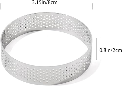 Miniatura 4 de Guowall Anillo para tarta de acero inoxidable, molde de metal para pastelería para tartaleta circular, postre francés, corteza de tarta de fruta