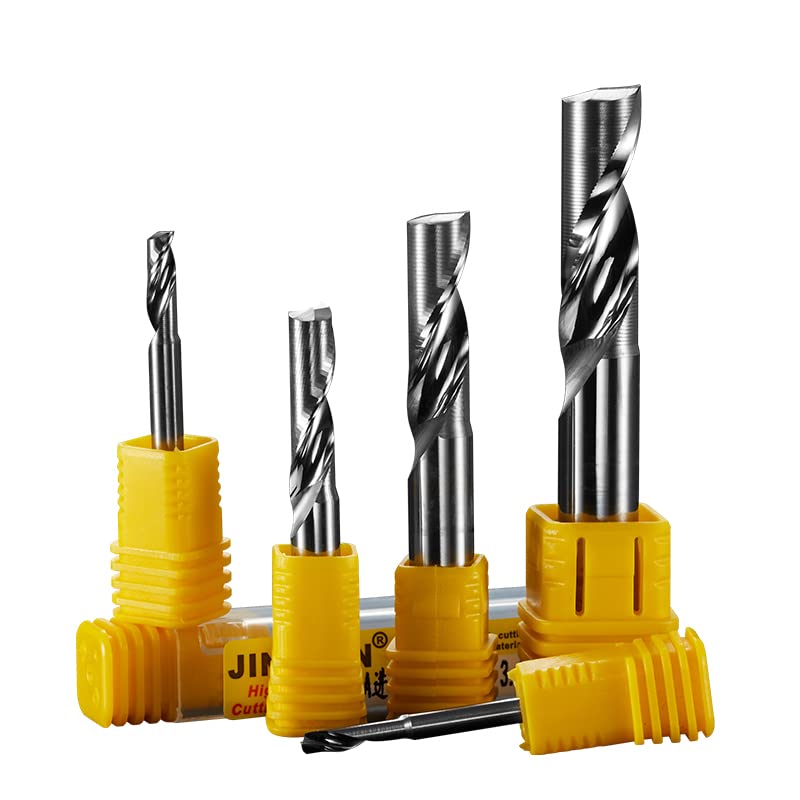 1 pieza de herramienta CNC for carpintería, fresa de PVC de aluminio y metal, fresa de una sola flauta, broca de enrutador de extremo de pulgada, broca de grabado, fresa en espiral ( Color : 10pcs , S