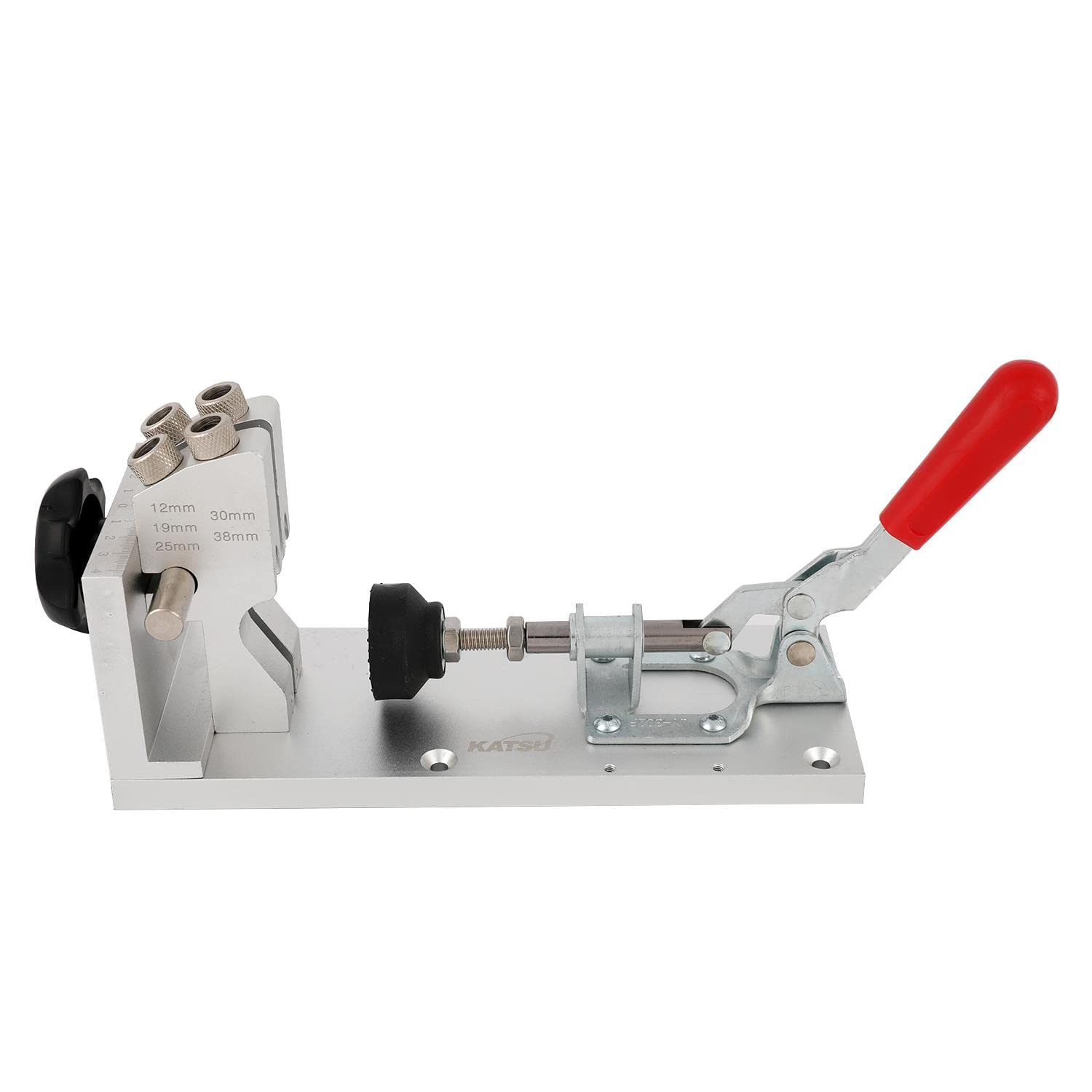 KATSU Kit di Maschere per Fori Tascabili, Dima per Fori a Tasca per Legno, Guida di Perforazione Portatile per la Lavorazione del Legno in Alluminio, Strumento di Localizzazione del Punzone 105418