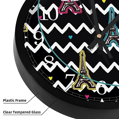 Horloge murale pour maison et cuisine au style Tour Eiffel zigzag moderne - 4