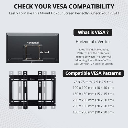 Image of Heavy Duty TV Wall Mount Bracket for 14-42 Inches LED /HD /Smart TV�s, Universal Fixed TV Wall Mount Stand (Pack of 2)