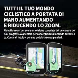 GEOID CC700 Pro GPS Ciclocomputer Touchscreen 2,8 Pollici con Mappe Complete – Contachilometri Bici GPS Senza Fili con Navigazione Carta, 8 GB Memoria, IPX7 Impermeabile