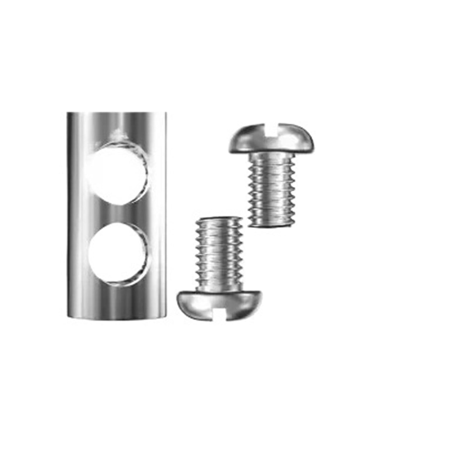 Morsetti per funi metalliche, con doppio foro, morsetto per cavo di sospensione, vite regolabile, clip in metallo, impugnature per funi di fissaggio (100 pezzi)
