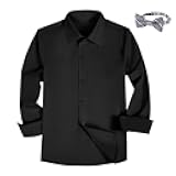 Boys Button Down Shirt Long Sleeve Dress Shirts for Toddler Kids Boy with Bow Bowtie,Size 2-14 Years