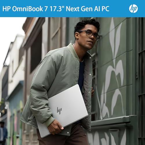 Image of HP OmniBook 7 Next Gen AI PC Laptop, 17.3 inch FHD IPS Touchscreen Laptop | Intel Core Ultra 5 226V, 16GB LPDDR5X-8533 MT /s 512GB SSD, Intel Arc GPU, Backlit KB, Windows 11 Pro, Copilot+ AI PC
