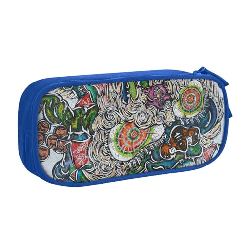 学生用 大容量 小松美羽 (8) 二層ペンケース 堅牢 収納力強 5x10.5x21cm 文房具・小物収納 ペン箱 筆箱 鉛筆ケース